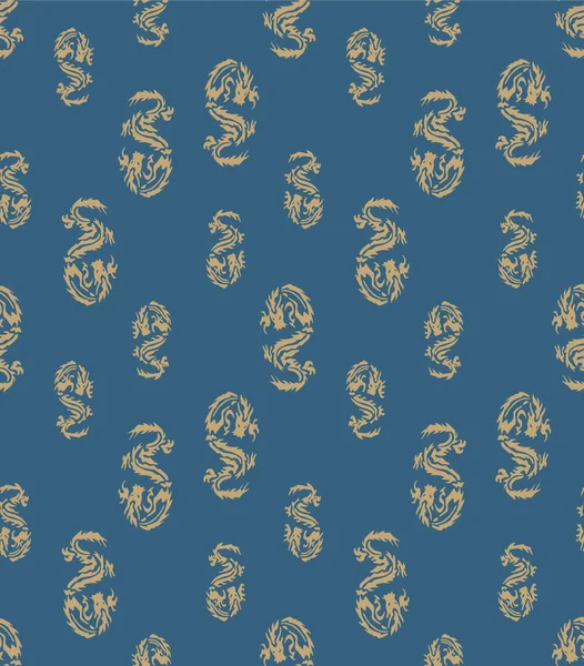 Japon Ejderha Motif Vektörü Kusursuz Desen