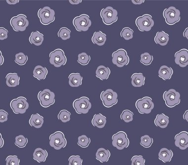 Japon Yuvarlak Çiçek Motif Vektörü Kusursuz Desen