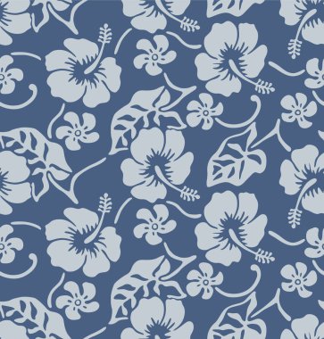 Japon Hibiscus Çiçek Vine Vektörü Kusursuz Desen