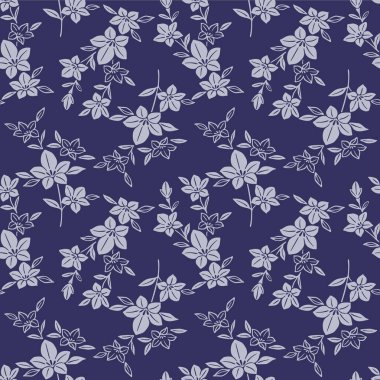 Japon Çiçek Dalları Sonbahar Vektörü Kusursuz Desen