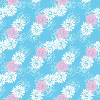 Japon Kasımpatı Çiçek Vektörü Kusursuz Desen