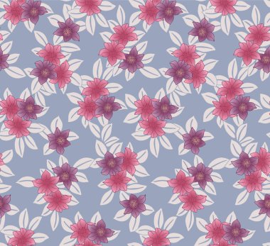 Japon Tatlı Tropikal Çiçek Vektörü Kusursuz Desen