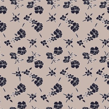 Japon Romantik Çiçek Motif Vektörü Kusursuz Desen