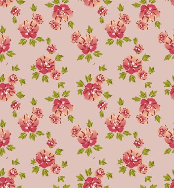 Japon Güzel Çiçek Yaprak Vektörü Kusursuz Desen