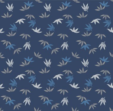 Japon Bambu Yaprak Vektörü Kusursuz Desen