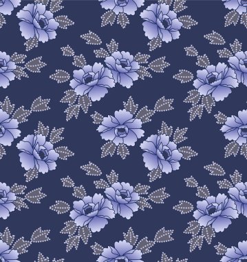 Japon Vahşi Çiçek Vektörü Kusursuz Desen