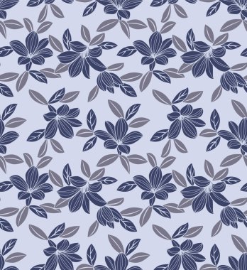 Japon Güzel Çiçek Yaprak Vektörü Kusursuz Desen