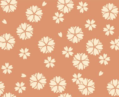 Japon Çiçek Sonbahar Vektörü Kusursuz Desen