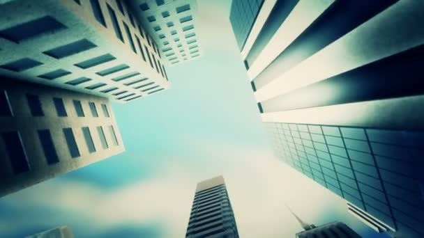 Grattacieli su sfondo cielo . — Video Stock