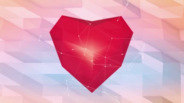 Low poly Valentine karty — Wideo stockowe