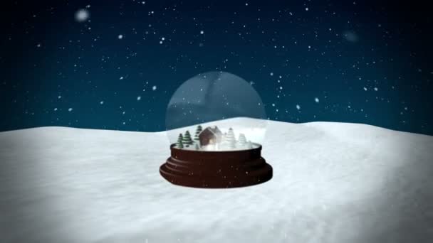 Рождественский снежный шар — стоковое видео