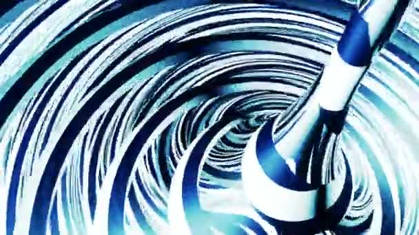 Blauwe en witte torus lus animatie. — Stockvideo