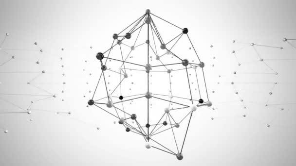 Black and white Network structure — Stock Video