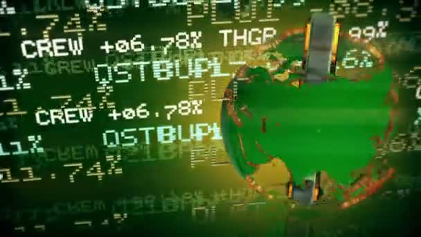 Dollar als as van de wereld. Lus animatie. — Stockvideo