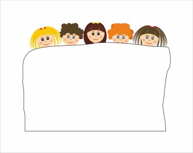 Çocuklar kağıt levha ile