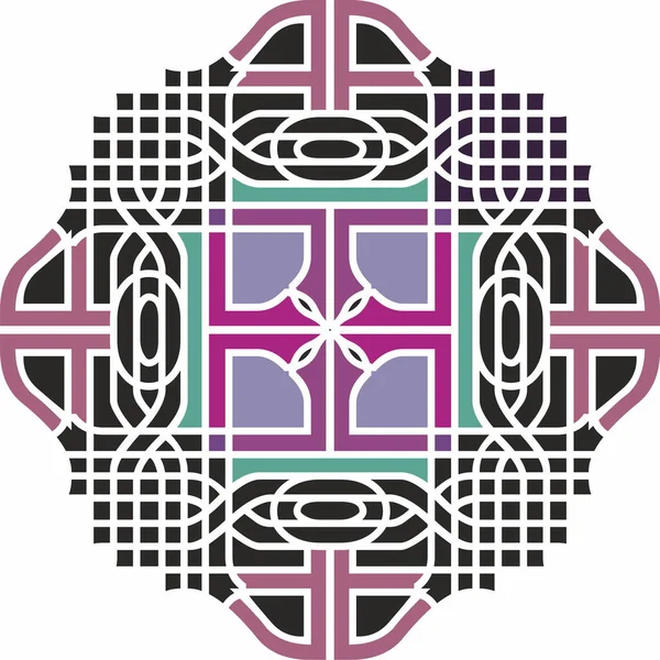 Elemento Decorativo Rosetta Mandala — Vettoriale Stock