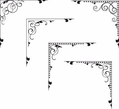 decorative corner with  scroll element clipart