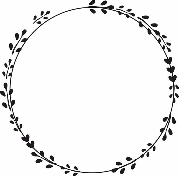 Yuvarlak çerçeve. Çiçek elementi ile dairesel dekoratif çerçeveler