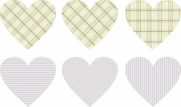 Decorative Heart Pattern Set — Stock Vector