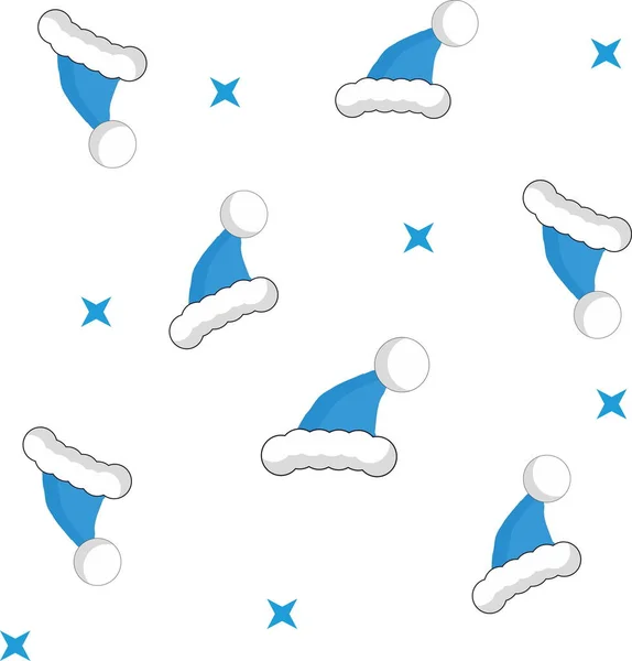 Noël Chapeaux Père Noël Fond Sans Couture — Image vectorielle