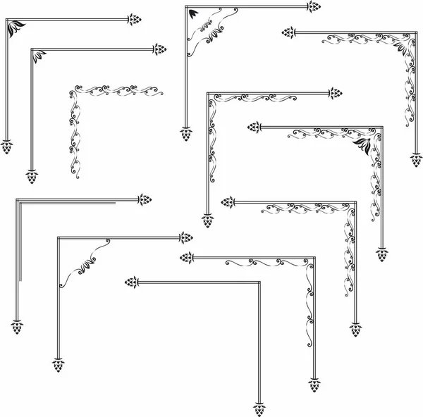 Dekorative Ecke Mit Grafischem Element Für Design — Stockvektor