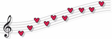 Kalp notaları, müzik ve aşk olan müzik ekibi