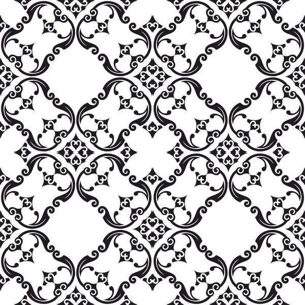 Decoratieve Naadloze Patroon Met Open Werk Ornament — Stockvector