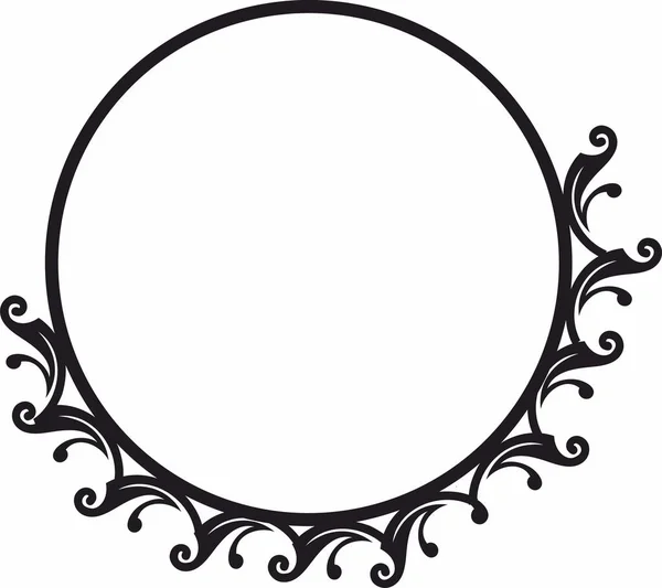 Kulatý Rám Kruh Ornamentální Dekorativní Rám Květinovým Prvkem — Stockový vektor