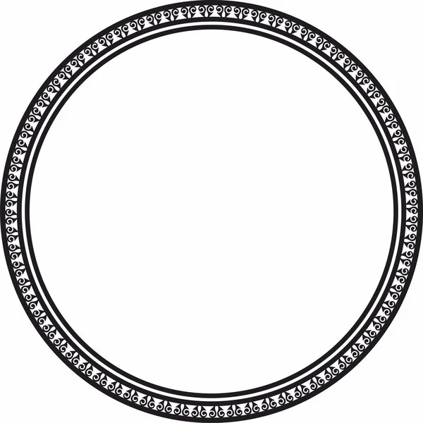 Rund Ram Cirkel Prydnads Dekorativa Ram Med Blommigt Element — Stock vektor