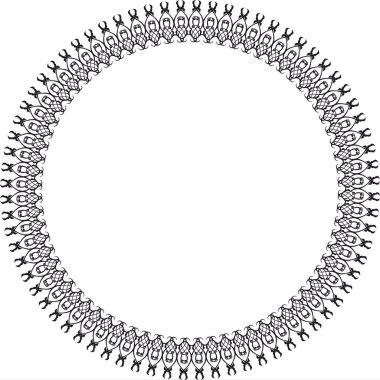 Yuvarlak çerçeve. Çiçek elementi ile dairesel dekoratif çerçeveler 