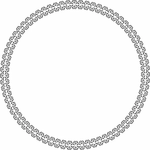 Cadre Rond Cercle Cadre Décoratif Ornemental Avec Élément Floral — Image vectorielle