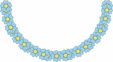 Çiçek süsüyle yuvarlak çerçeve