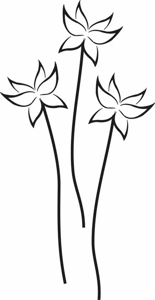 Minimalist Line Art Flower Poppy Contour Drawing — Stock Vector