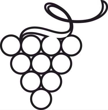 üzüm dalı simgesi ve logosu, siyah grafik silueti
