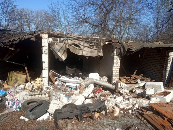 Edificio Destruido Terremoto Pila Escombros Escombros Vertedero —  Fotos de Stock