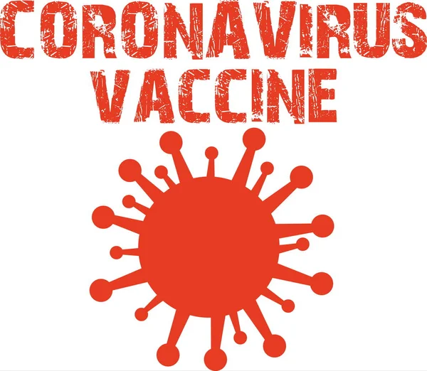 Vaksin Coronavirus Ikon Merah Dan Simbol - Stok Vektor