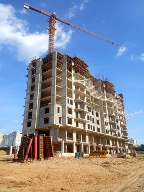 Modern bir gökdelen inşaatı