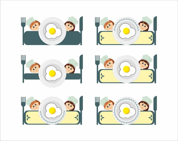 Frühstück Restaurant Logo Speisekarte — Stockvektor
