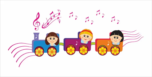 Treno musicale per bambini — Vettoriale Stock