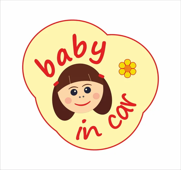 Bébé en voiture — Image vectorielle