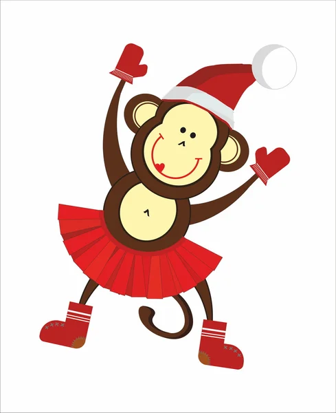 Gelukkig Nieuwjaar aap — Stockvector