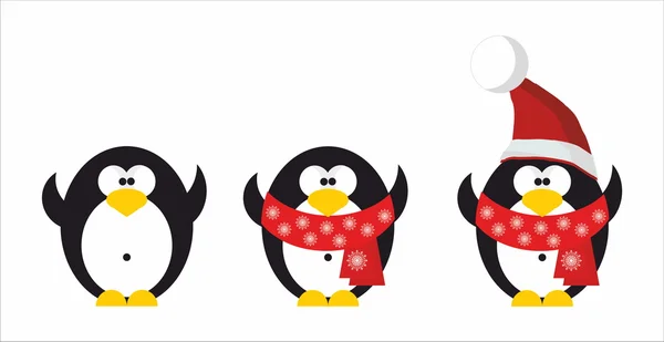 Pinguïn Santa Claus — Stockvector