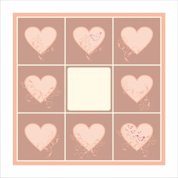 Decorative heart set — Stock Vector