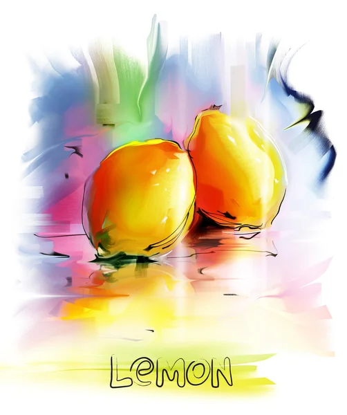 Два спелых лимона — стоковое фото