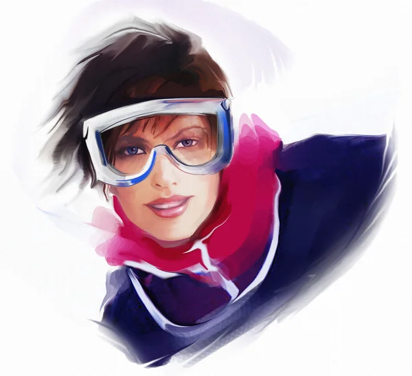 滑雪面具的女人 — 图库照片