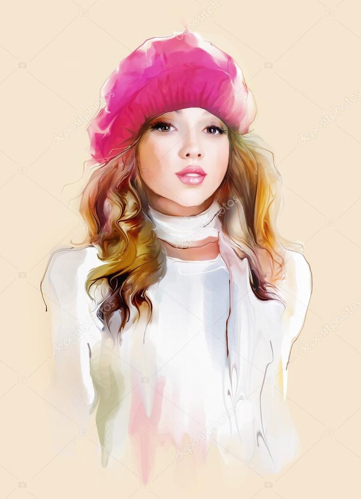 Girl in winter hat