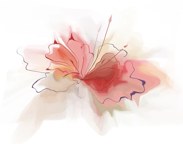 Roze aquarel bloem — Stockfoto