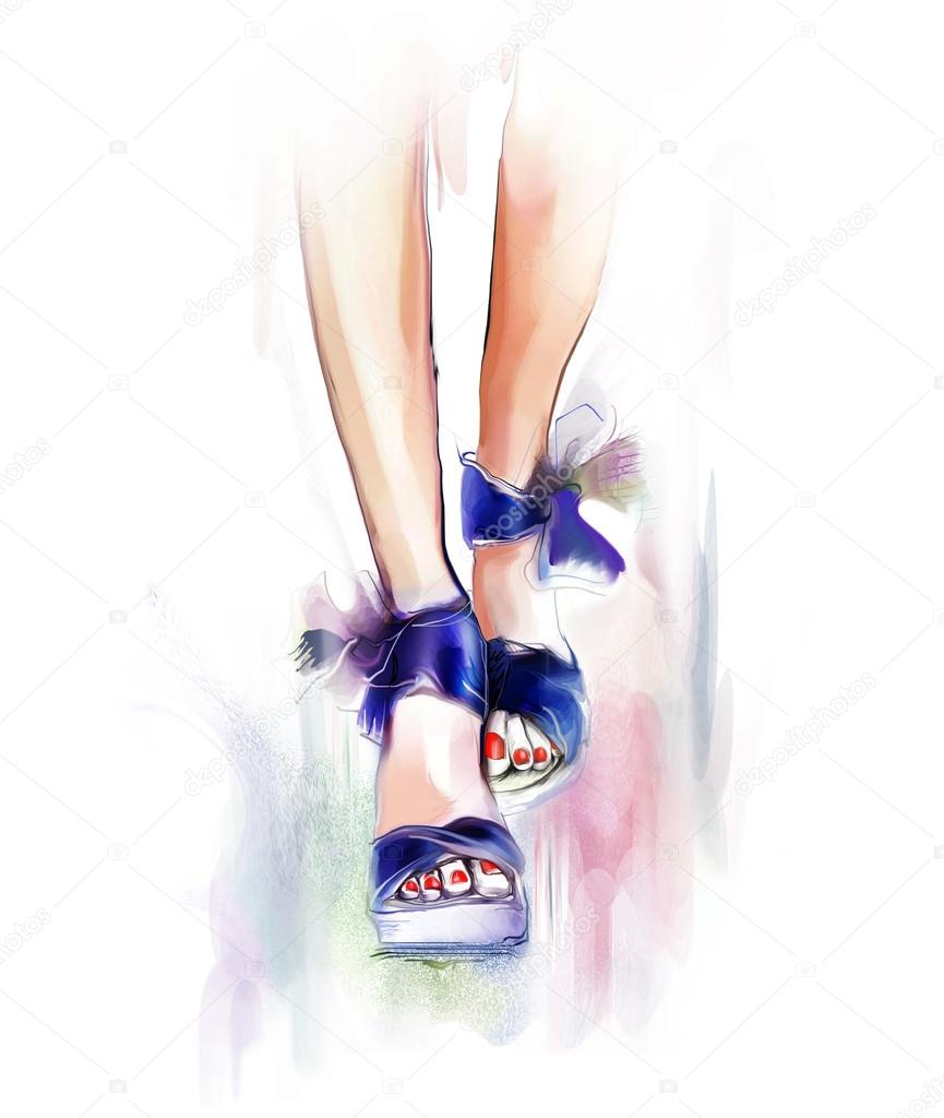 Female legs with shoes