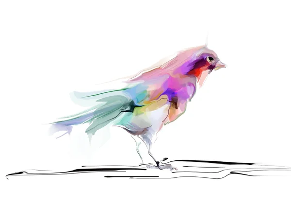 Dessin à l'aquarelle d'oiseau mignon — Photo