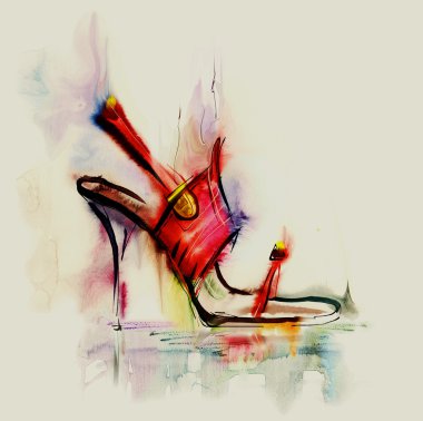 Kırmızı yüksek topuk ayakkabı